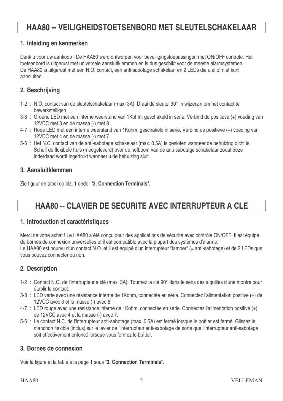Velleman HAA80 User Manual | Page 2 / 4