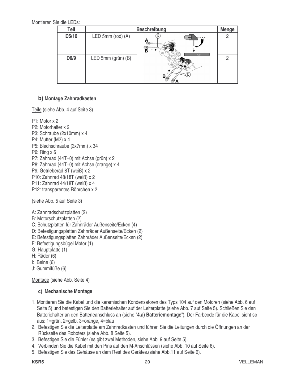 Velleman KSR5 User Manual | Page 20 / 21