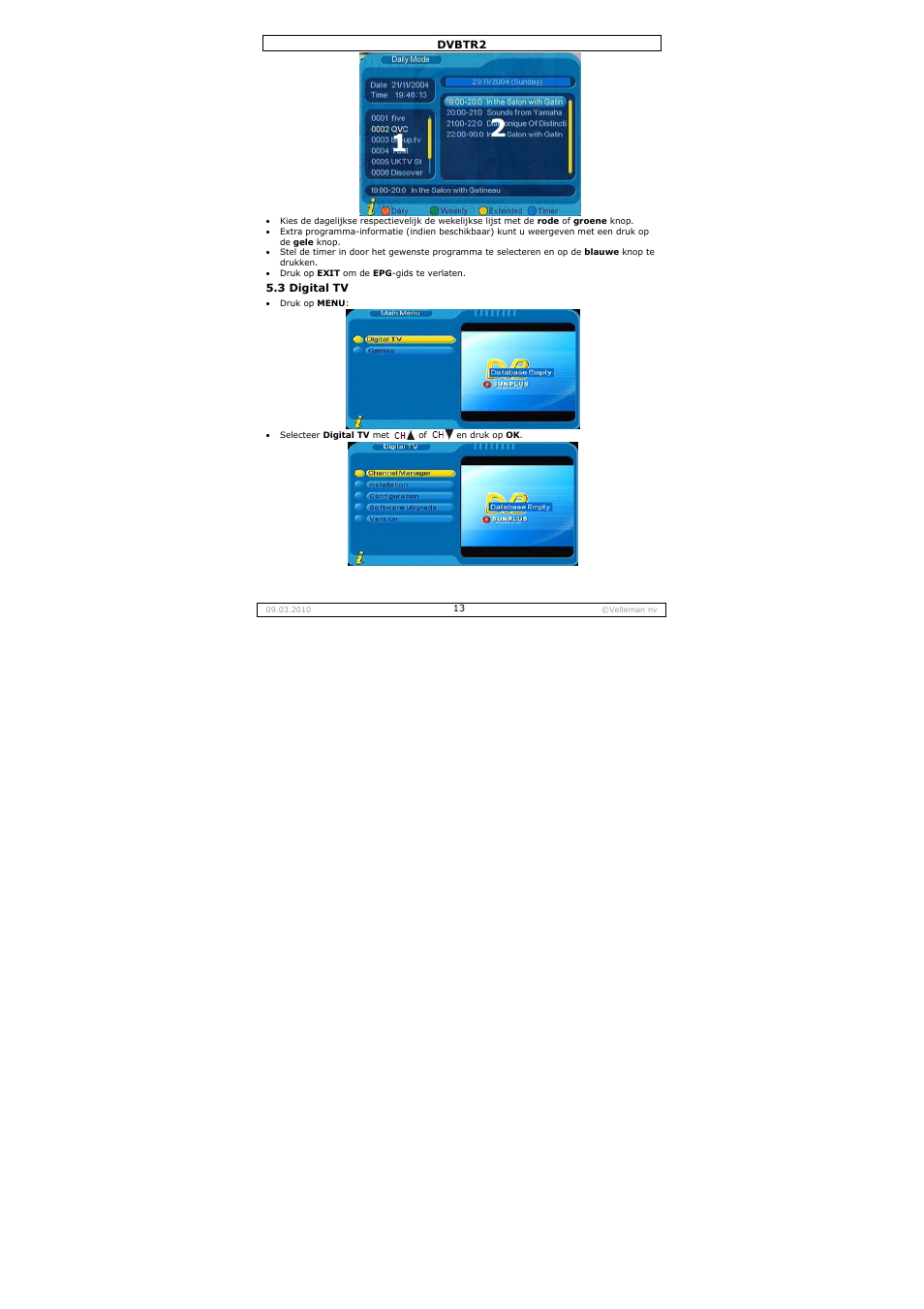 Velleman DVBTR2 User Manual | Page 13 / 45