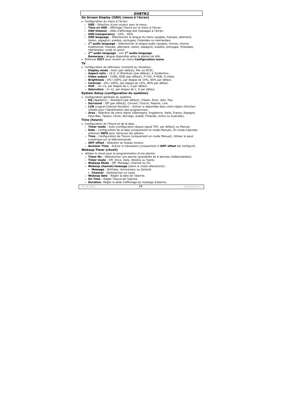 Velleman DVBTR2 User Manual | Page 24 / 45