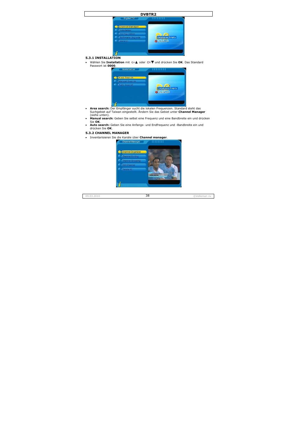 Velleman DVBTR2 User Manual | Page 38 / 45