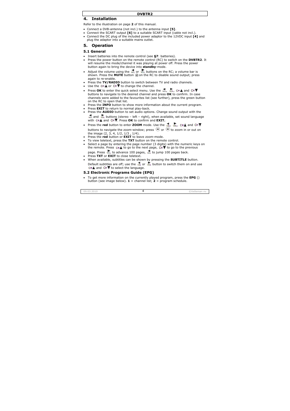 Velleman DVBTR2 User Manual | Page 4 / 45