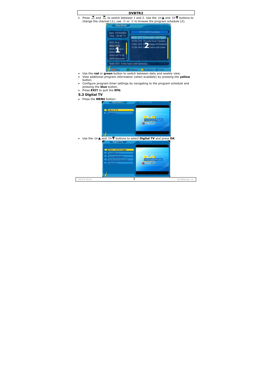 Velleman DVBTR2 User Manual | Page 5 / 45