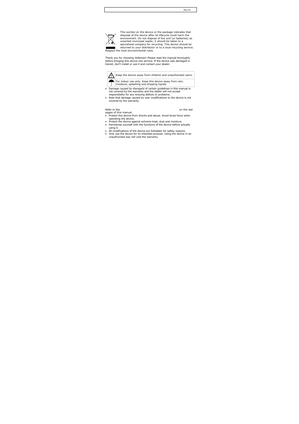 User manual | Velleman CAMCOLMBLAH2 User Manual | Page 2 / 17
