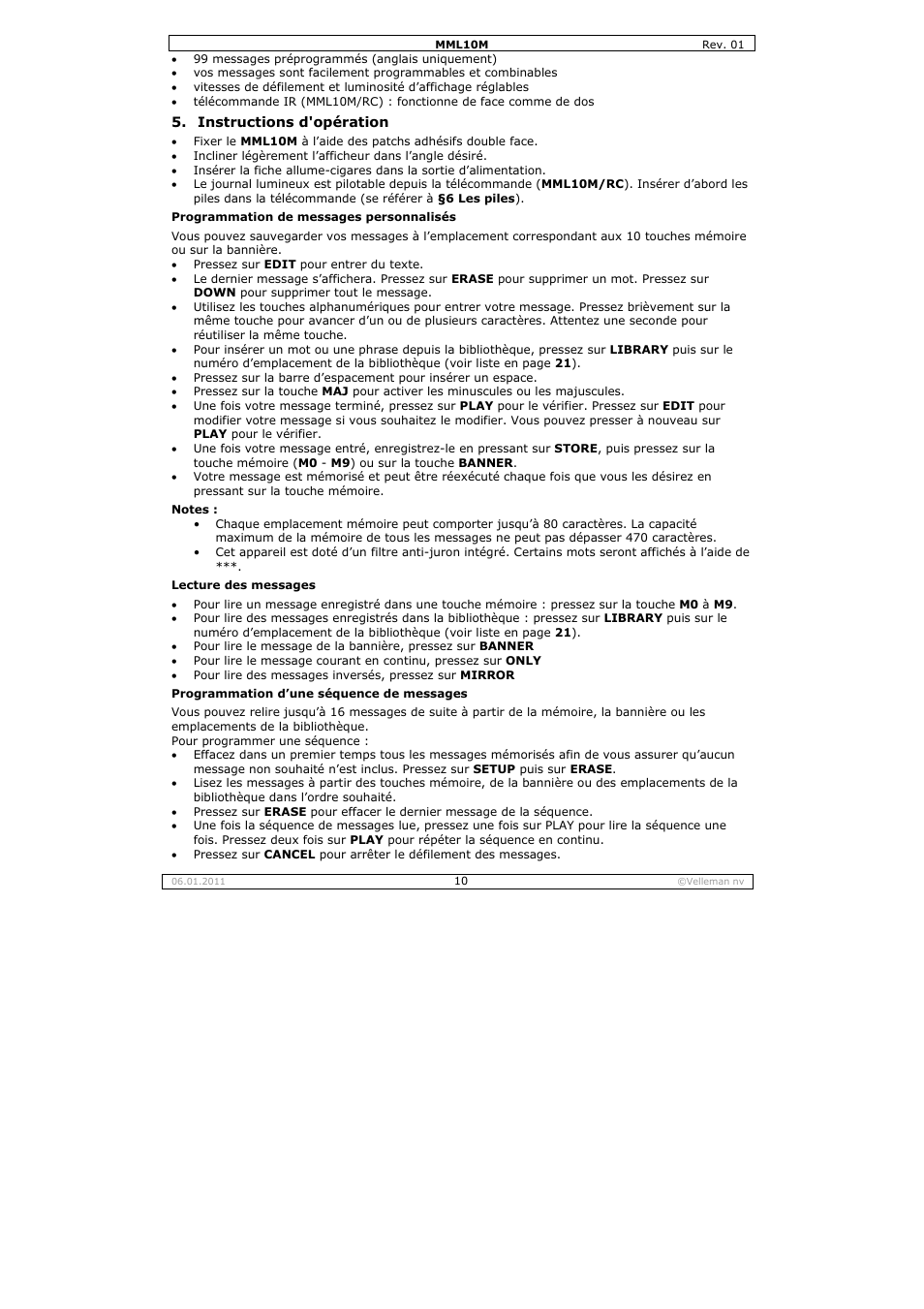 Velleman MML10M User Manual | Page 10 / 23