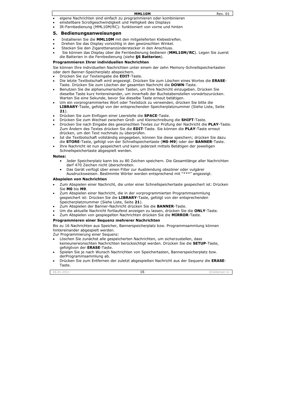 Velleman MML10M User Manual | Page 16 / 23