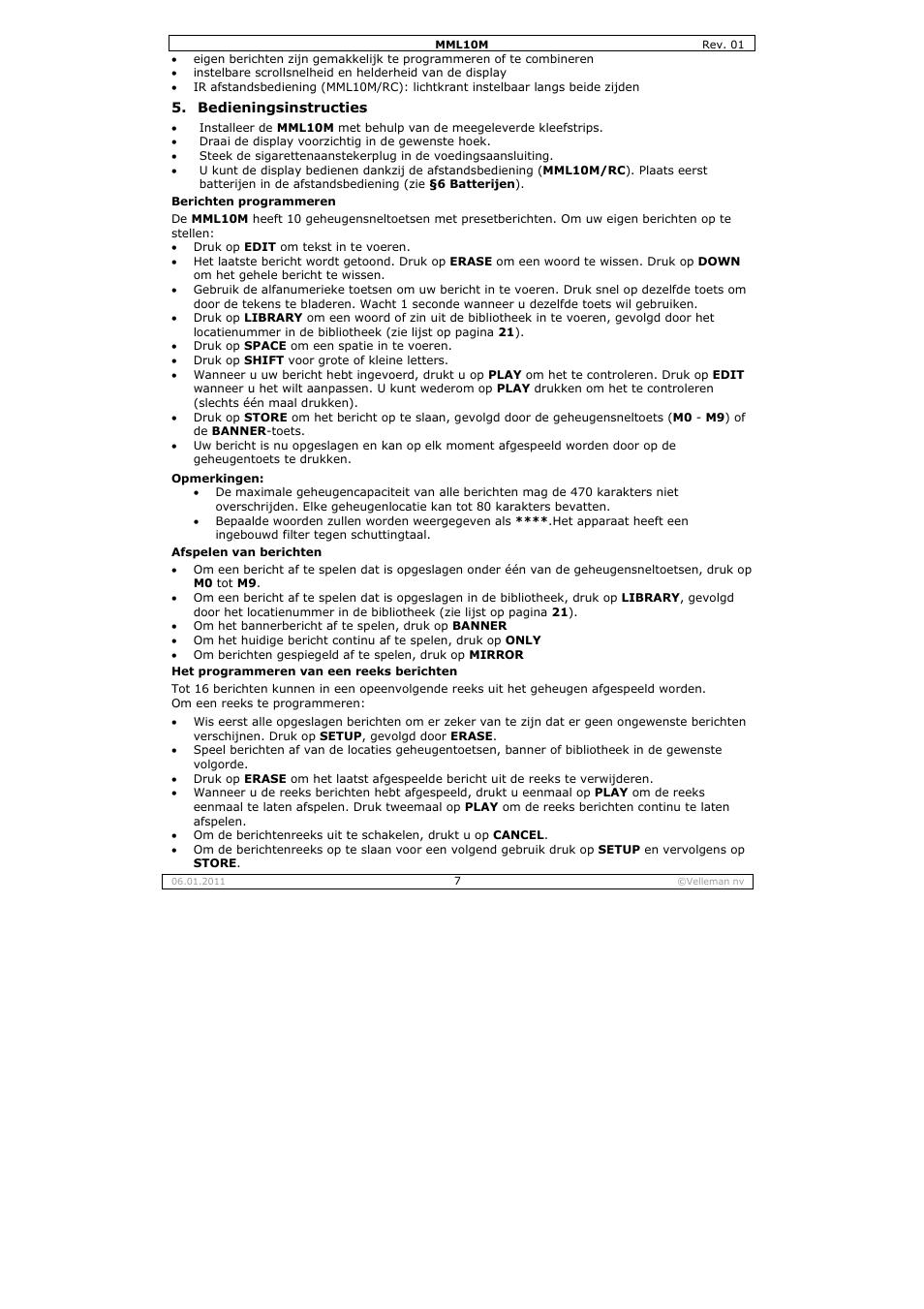 Velleman MML10M User Manual | Page 7 / 23