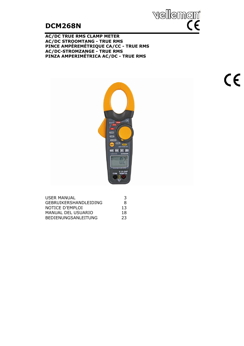 Velleman DCM268N User Manual | 27 pages