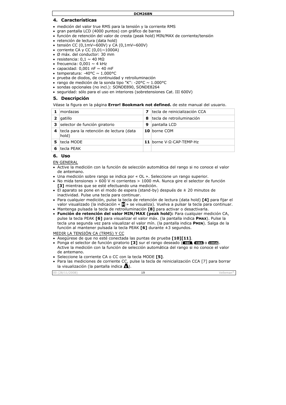 Velleman DCM268N User Manual | Page 19 / 27