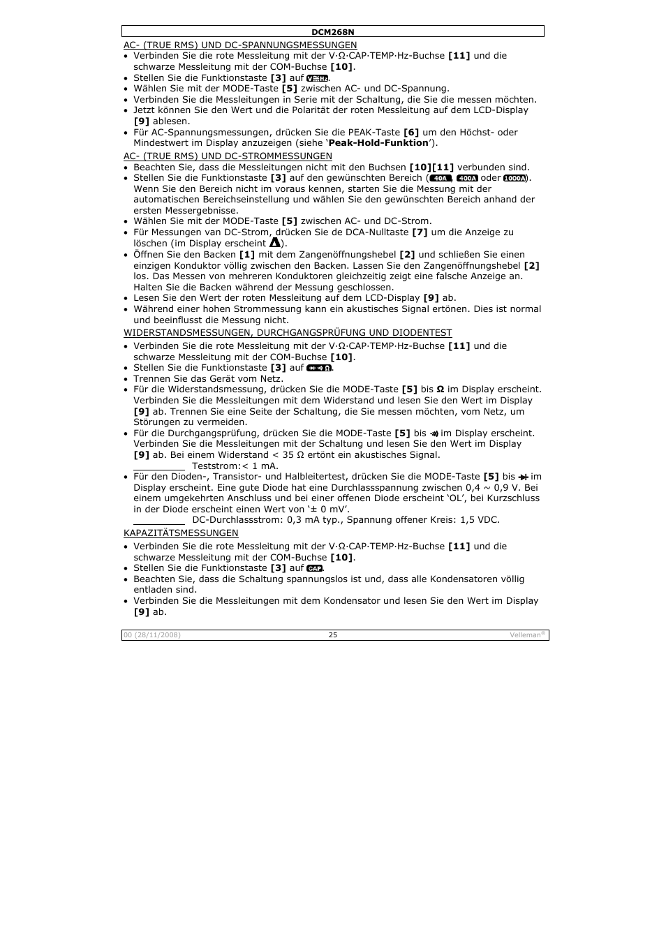 Velleman DCM268N User Manual | Page 25 / 27