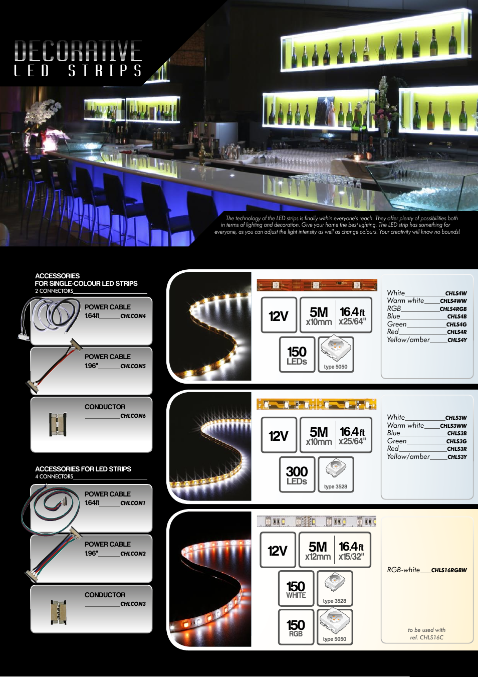 Decorative, 12v 5m, L e d | X10mm, Ft x25/64, Leds, X12mm, Ft x15/32 | Velleman Led Strip Special User Manual | Page 2 / 12