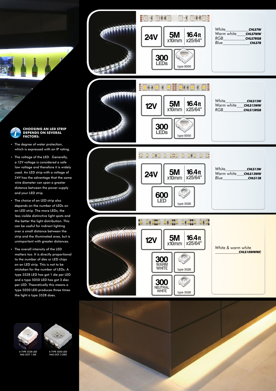 12v 5m, 24v 5m, X10mm | Ft x25/64, Leds | Velleman Led Strip Special User Manual | Page 3 / 12