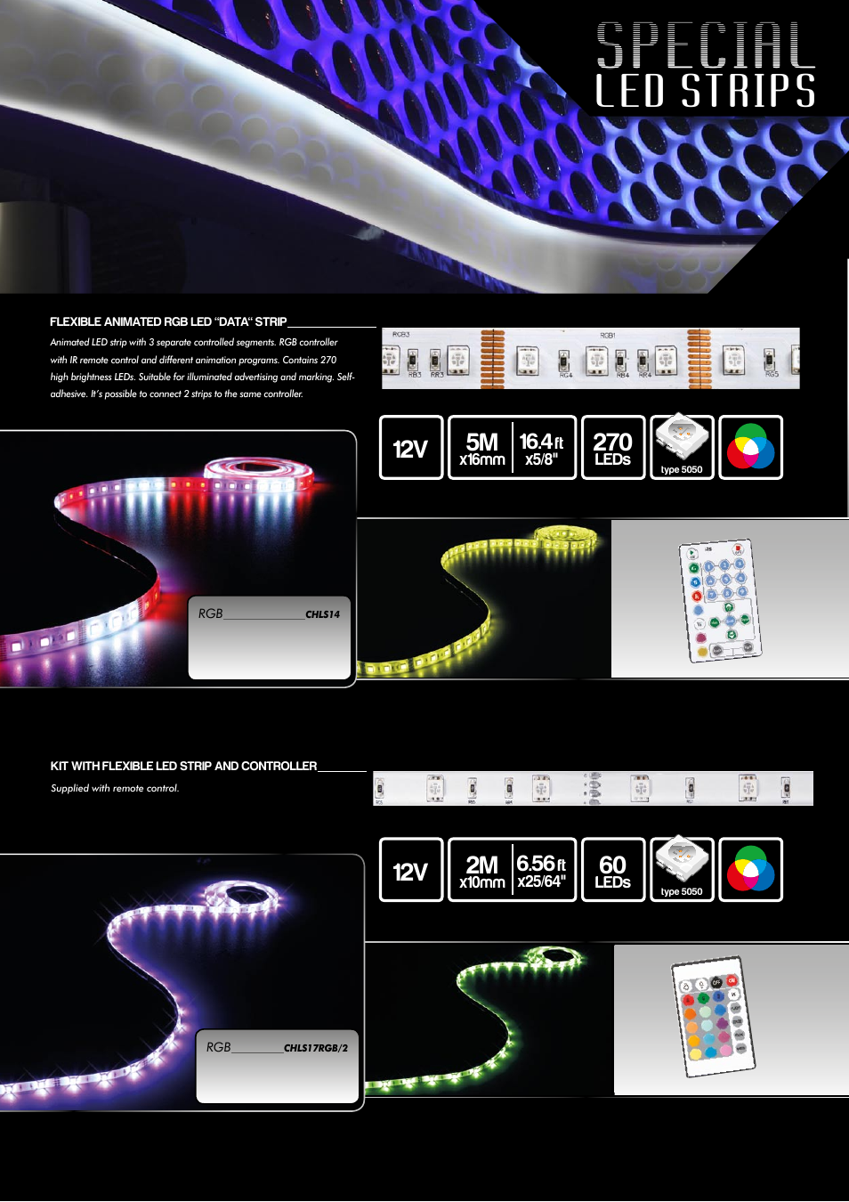 Special, Led strips, 12v 2m | 12v 5m | Velleman Led Strip Special User Manual | Page 6 / 12