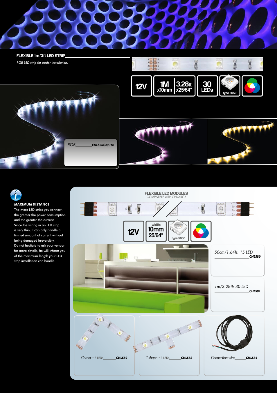 12v 1m, 10mm, X10mm | Ft x25/64, Leds | Velleman Led Strip Special User Manual | Page 7 / 12