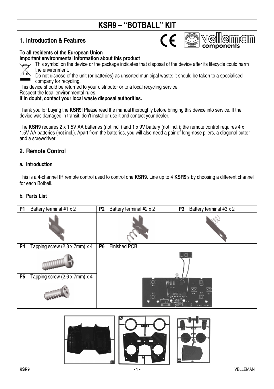 Velleman KSR9 User Manual | 17 pages