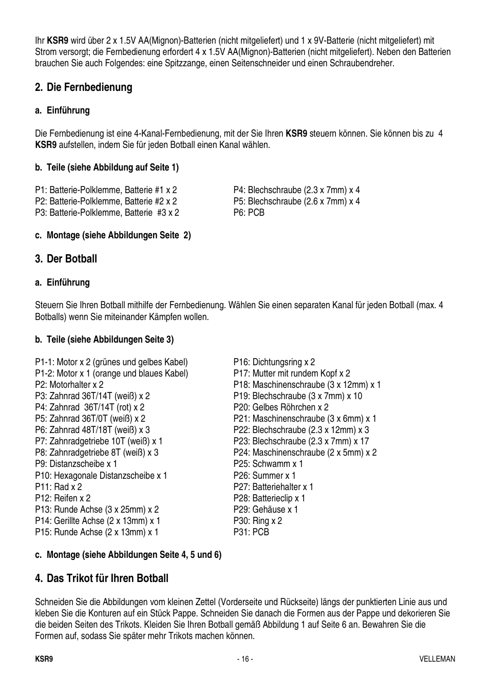 Velleman KSR9 User Manual | Page 16 / 17
