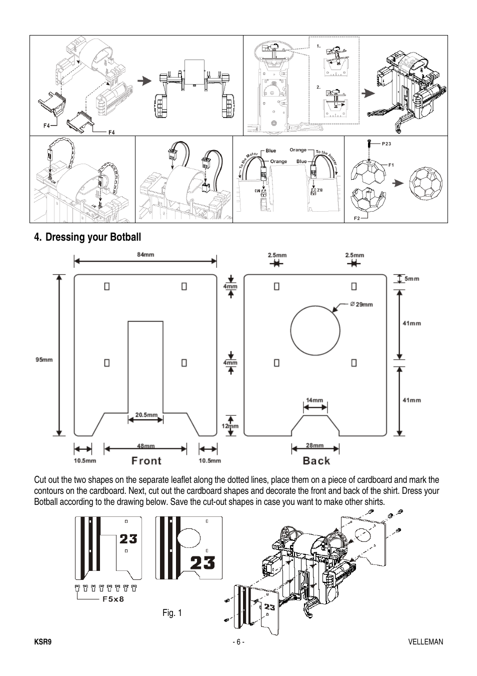Dressing your botball | Velleman KSR9 User Manual | Page 6 / 17