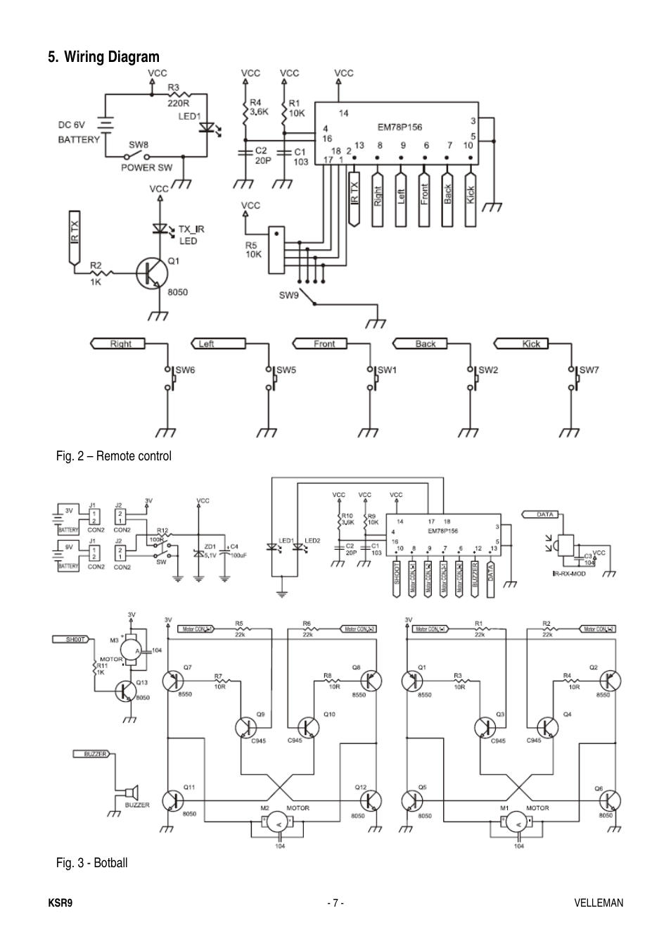 Wiring diagram | Velleman KSR9 User Manual | Page 7 / 17