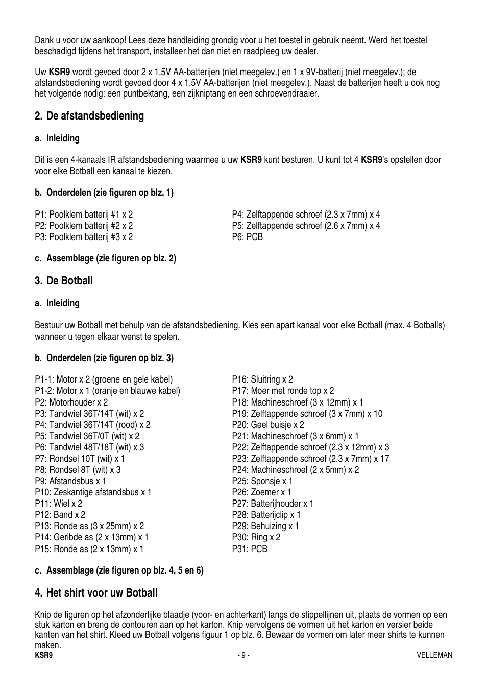 Velleman KSR9 User Manual | Page 9 / 17