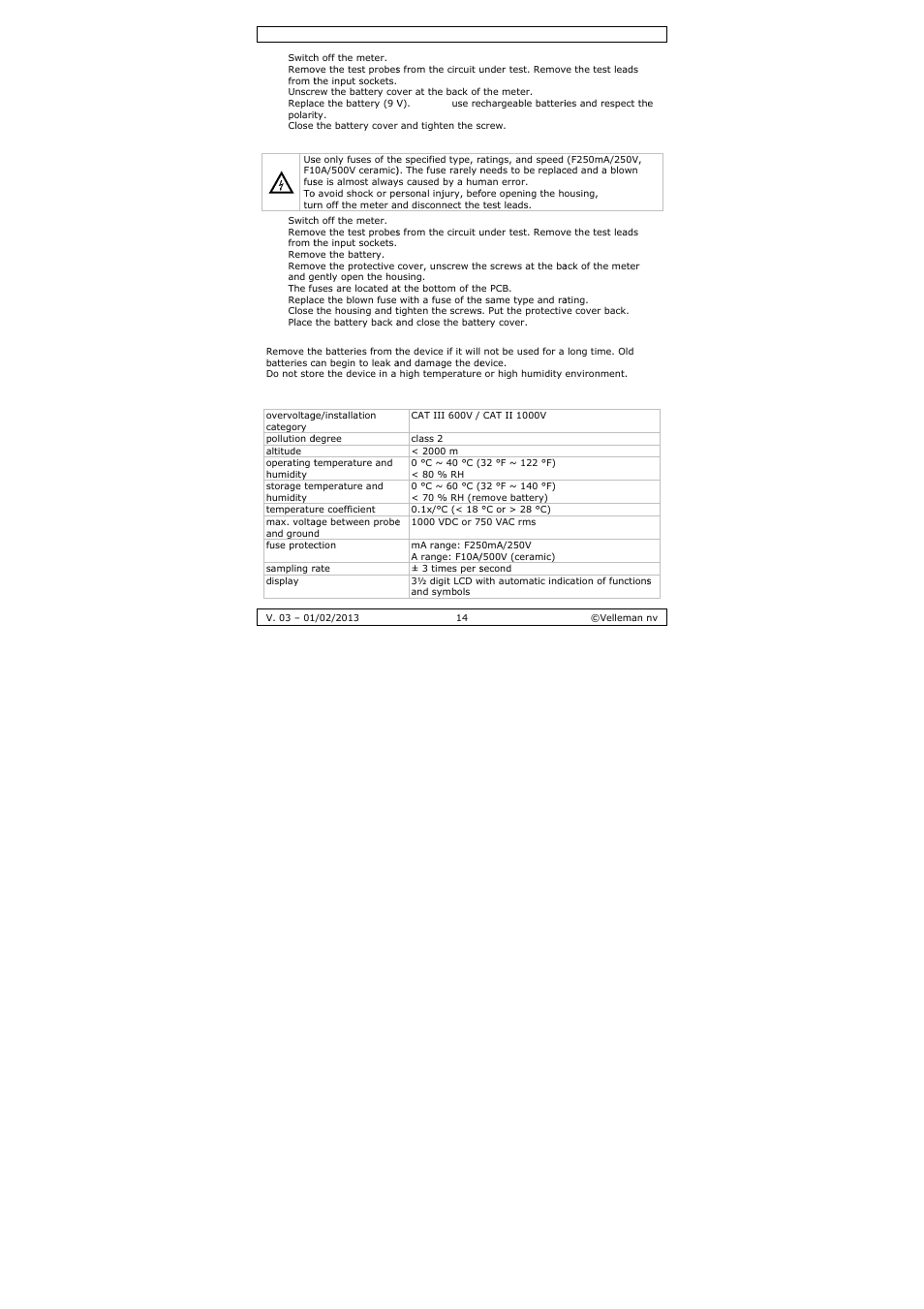 Velleman DVM893 User Manual | Page 14 / 84