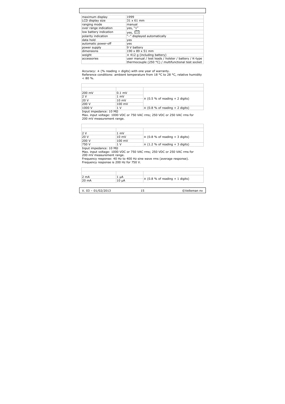 Velleman DVM893 User Manual | Page 15 / 84