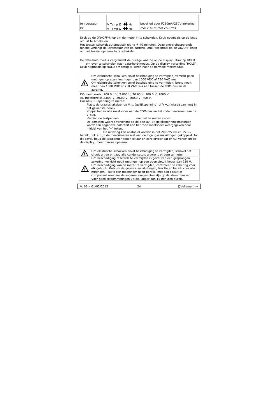 Velleman DVM893 User Manual | Page 24 / 84