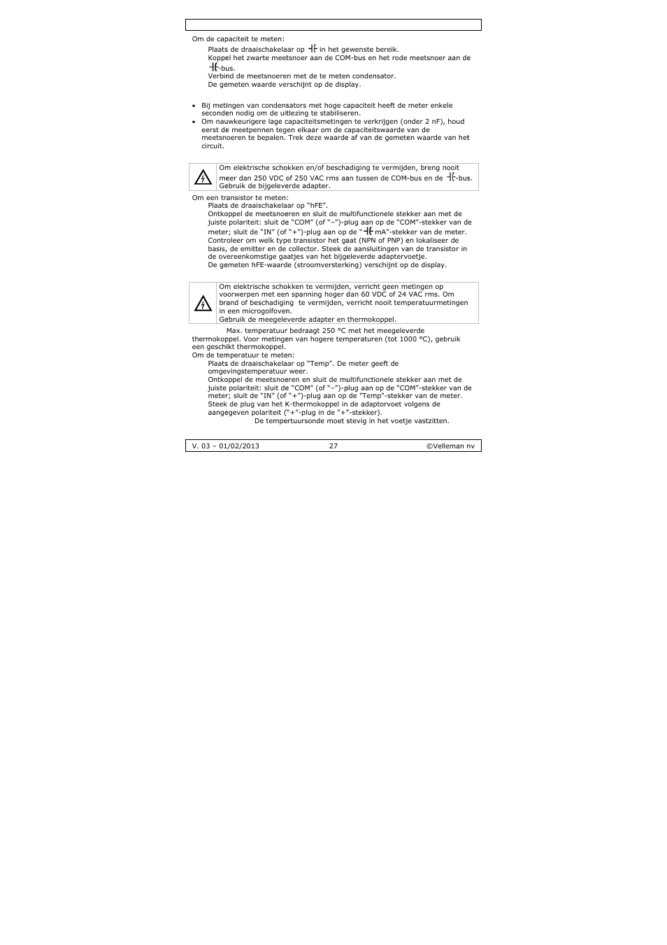 Velleman DVM893 User Manual | Page 27 / 84