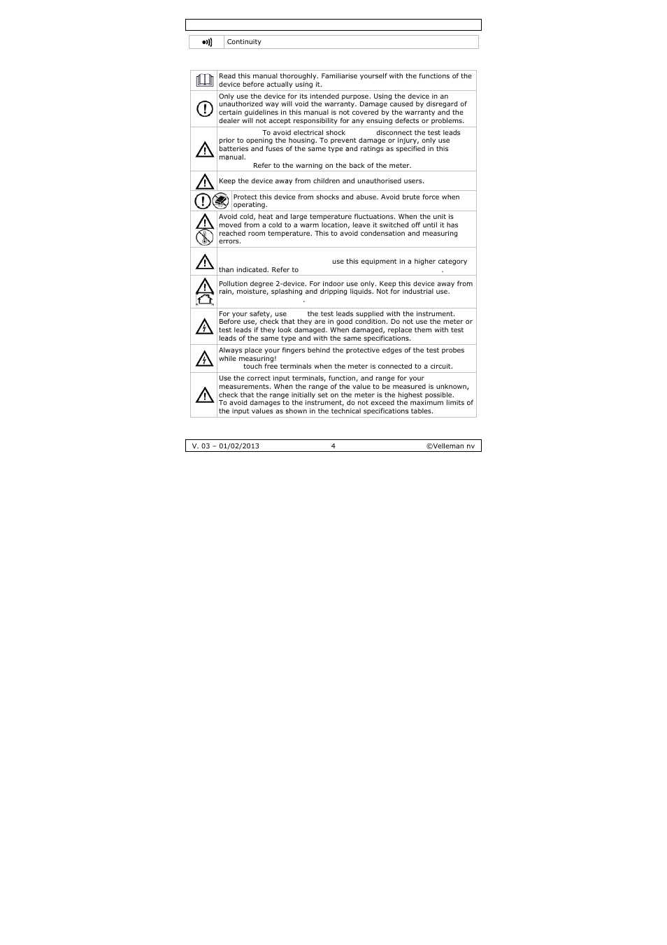 Velleman DVM893 User Manual | Page 4 / 84