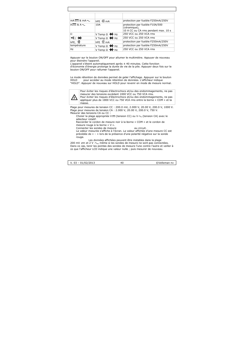 Velleman DVM893 User Manual | Page 40 / 84