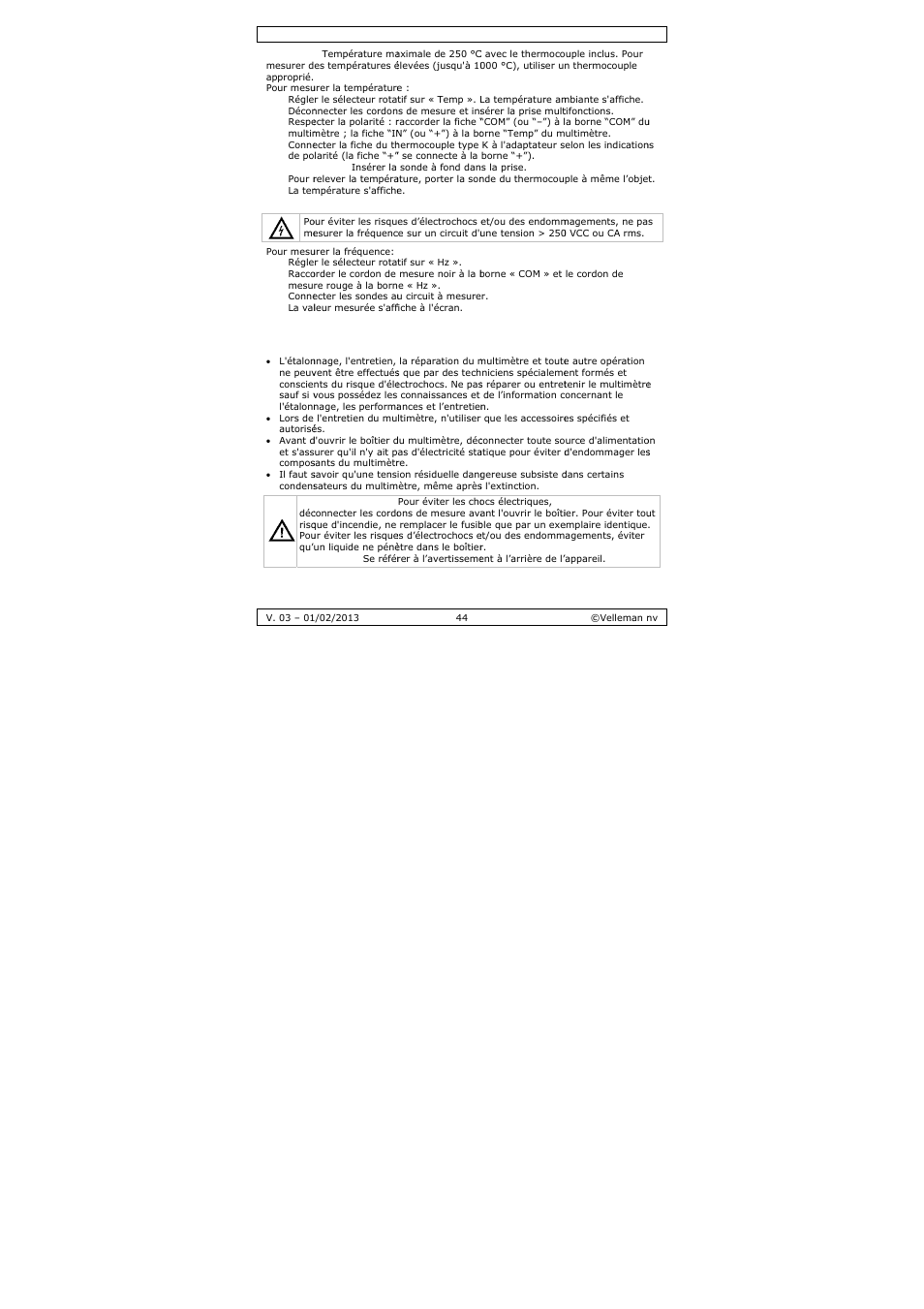 Velleman DVM893 User Manual | Page 44 / 84