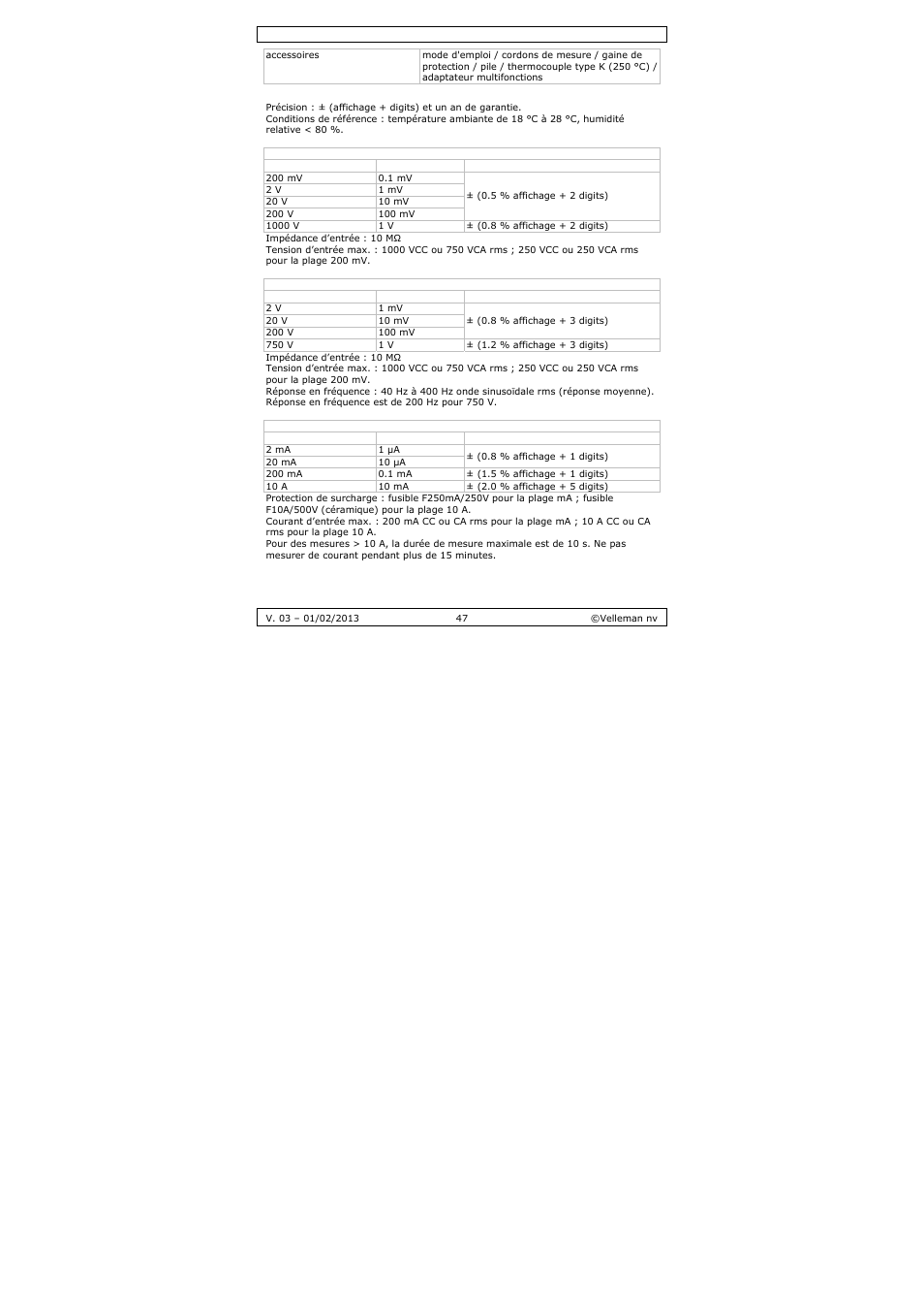 Velleman DVM893 User Manual | Page 47 / 84