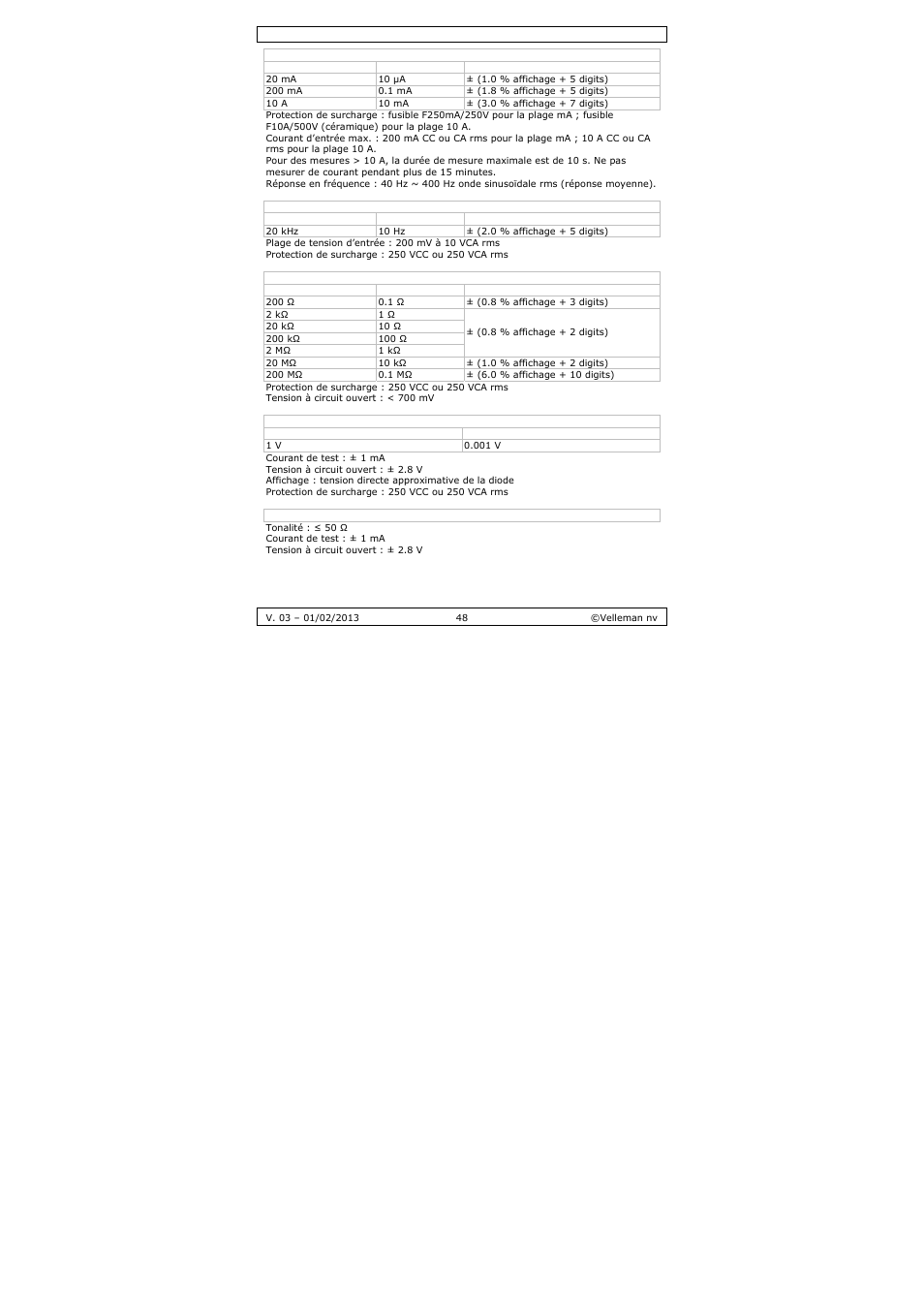 Velleman DVM893 User Manual | Page 48 / 84