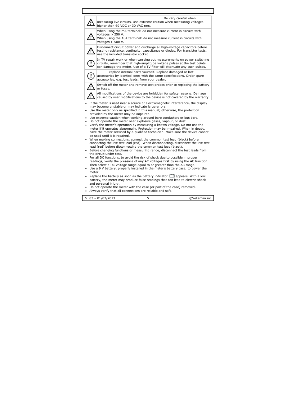 Velleman DVM893 User Manual | Page 5 / 84