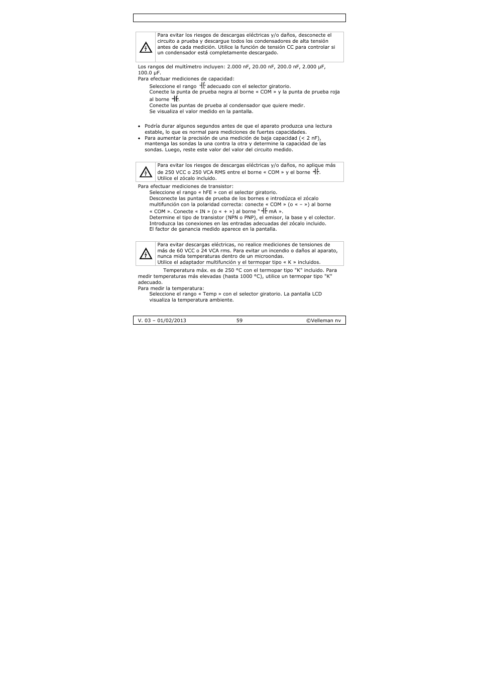 Velleman DVM893 User Manual | Page 59 / 84