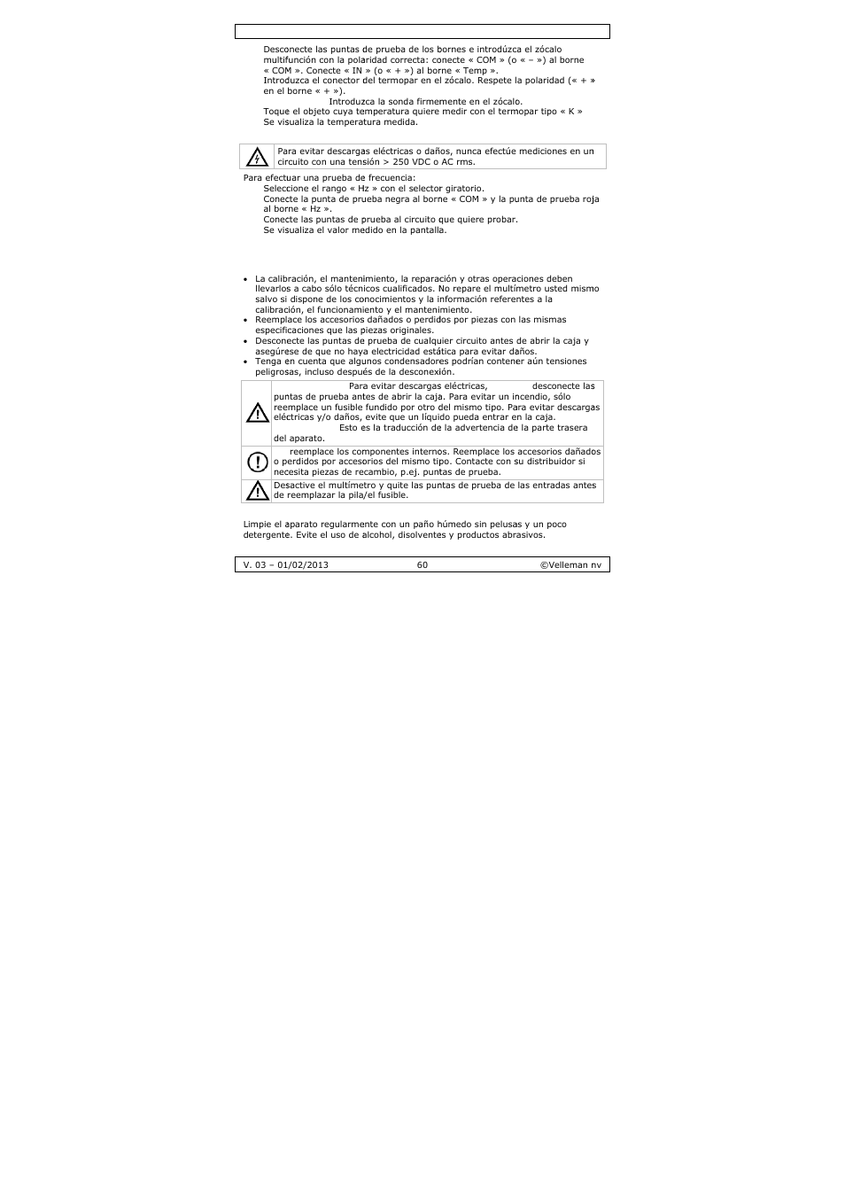 Velleman DVM893 User Manual | Page 60 / 84