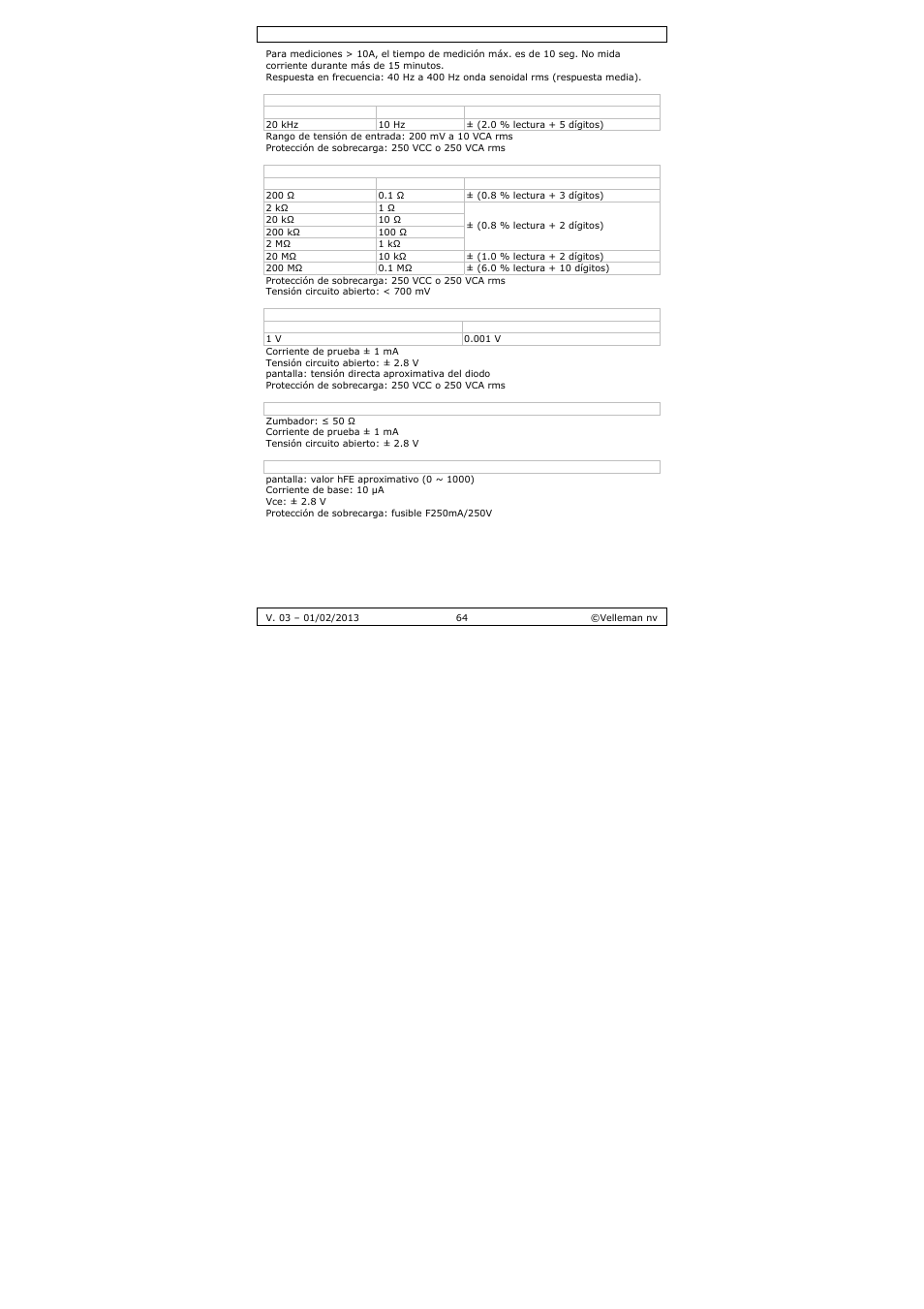 Velleman DVM893 User Manual | Page 64 / 84