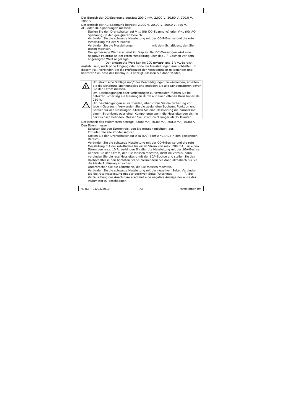 Velleman DVM893 User Manual | Page 73 / 84