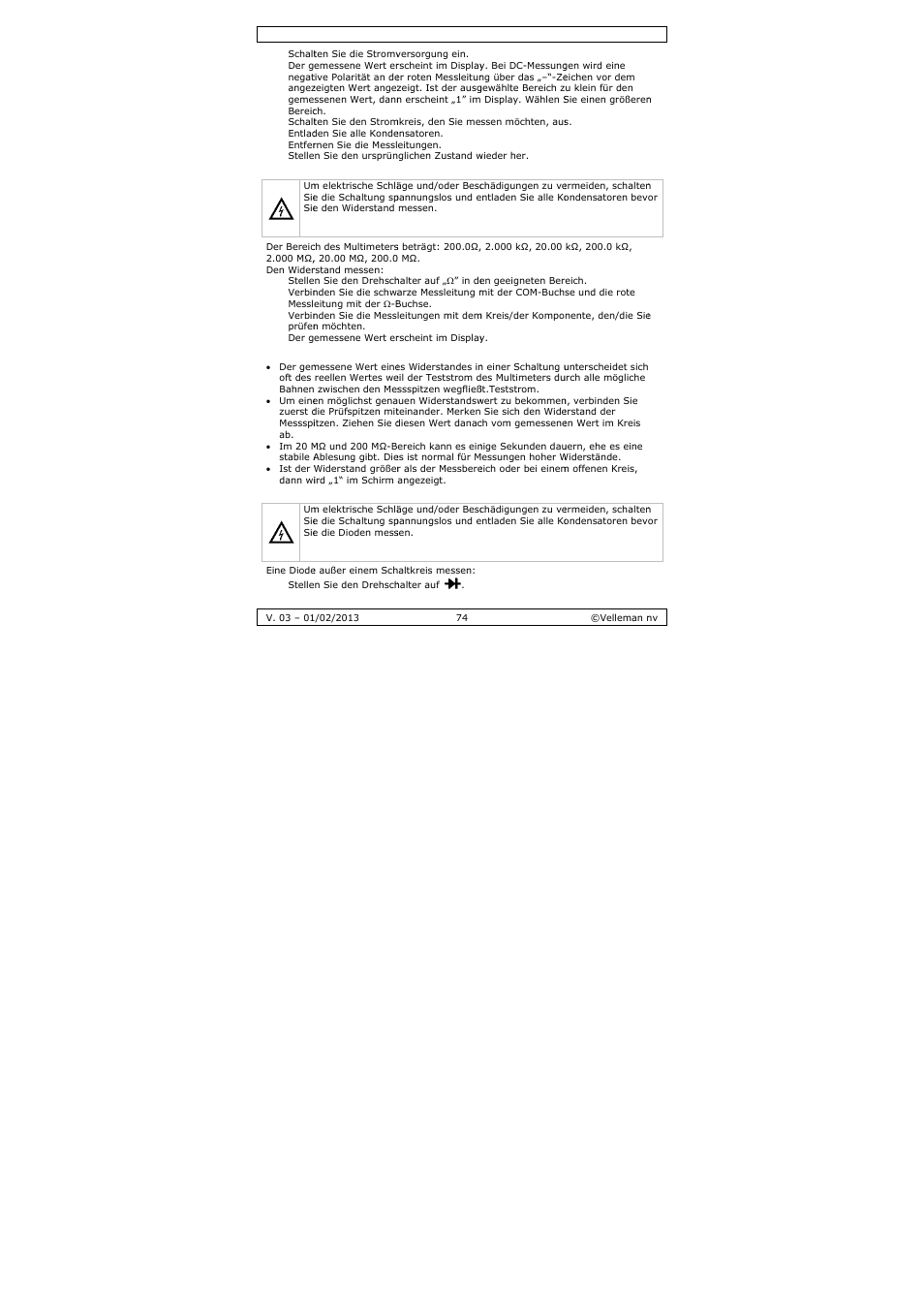 Velleman DVM893 User Manual | Page 74 / 84