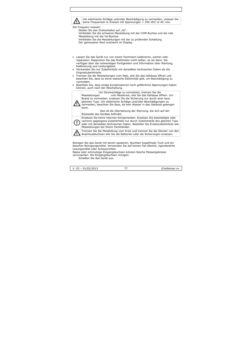 Velleman DVM893 User Manual | Page 77 / 84