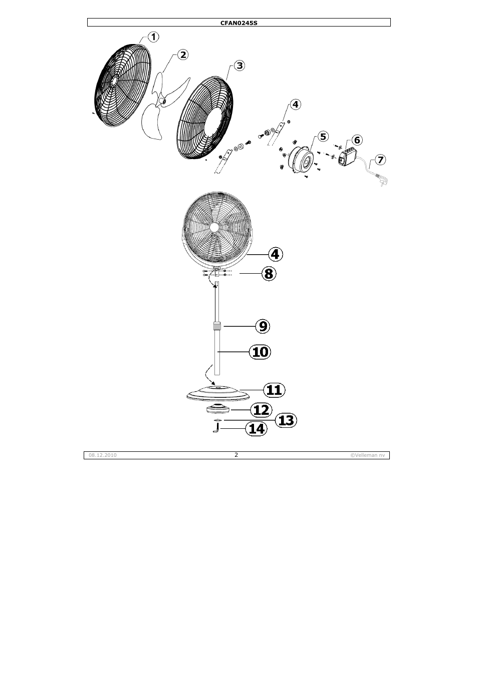 Velleman CFAN0245S User Manual | Page 2 / 17