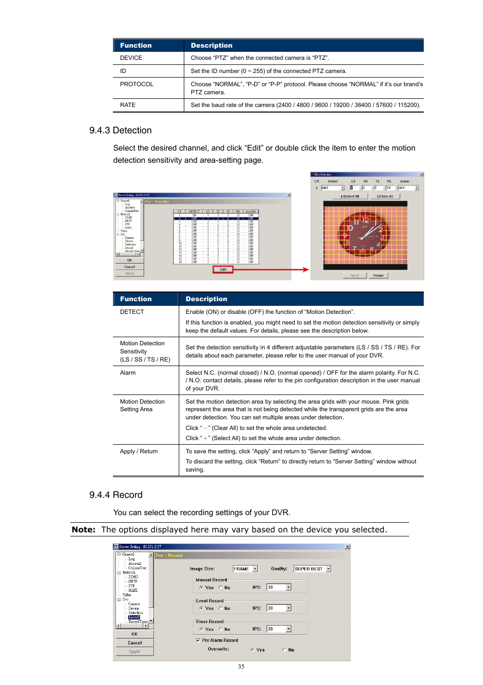 3 detection, 4 record | Velleman Central Management System User Manual | Page 38 / 43