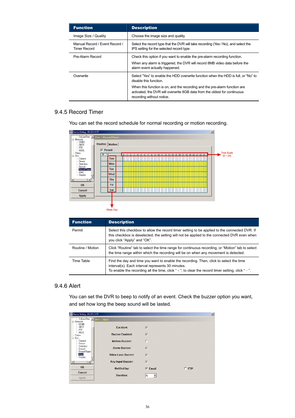 5 record timer, 6 alert | Velleman Central Management System User Manual | Page 39 / 43