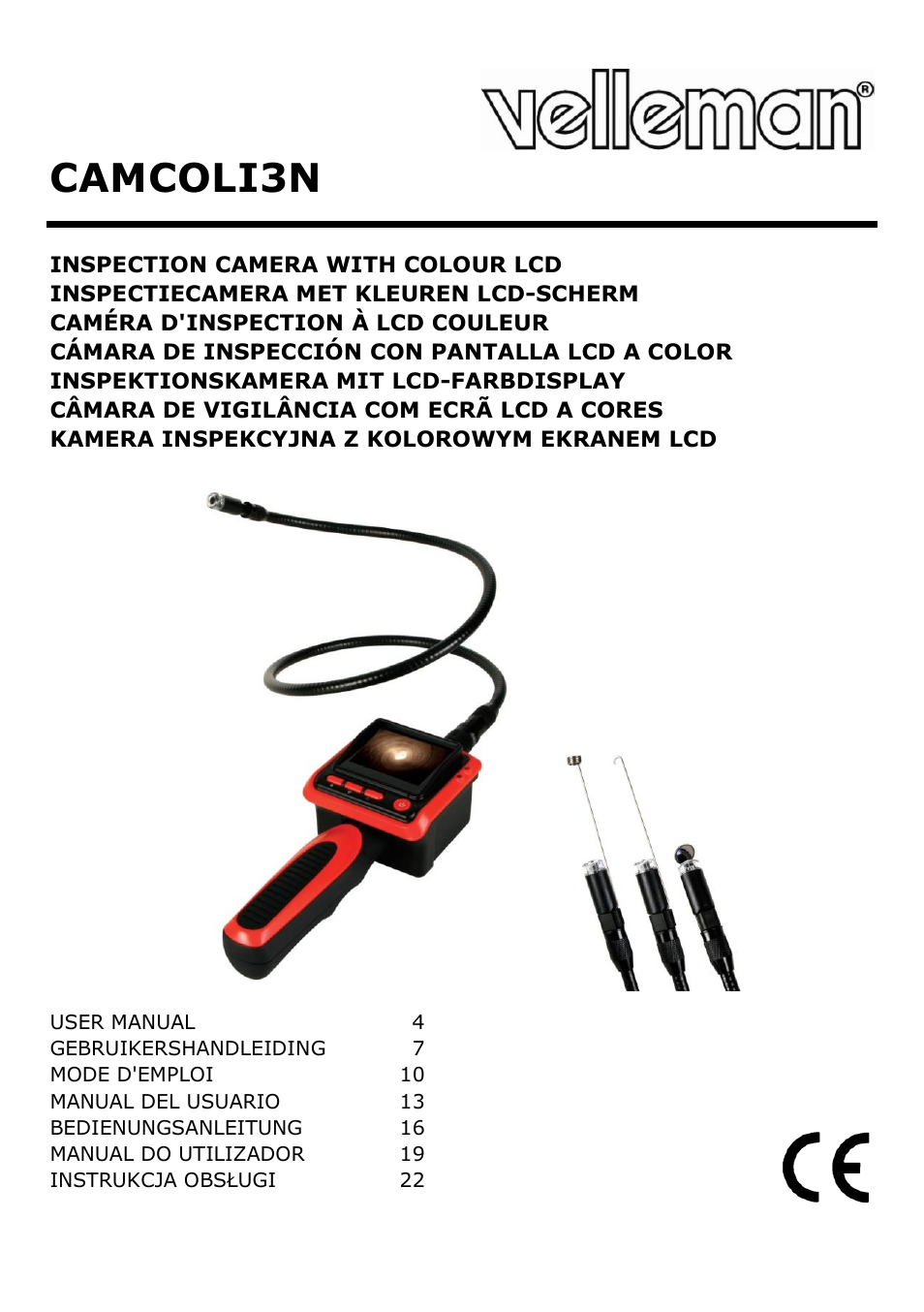 Velleman CAMCOLI3N User Manual | 27 pages