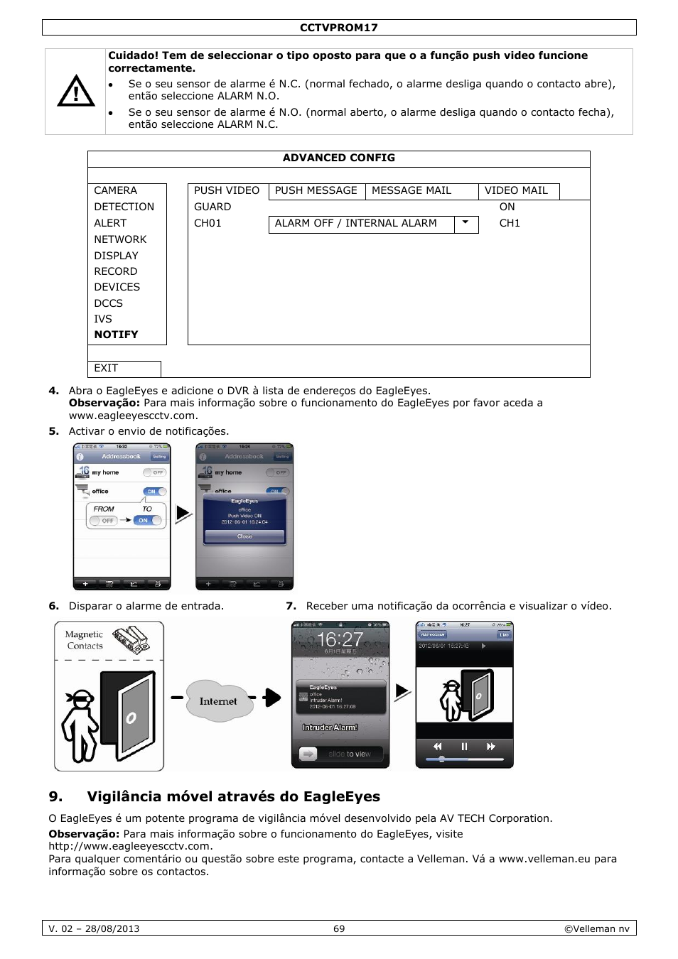 Vigilância móvel através do eagleeyes | Velleman CCTVPROM17 User Manual | Page 69 / 87