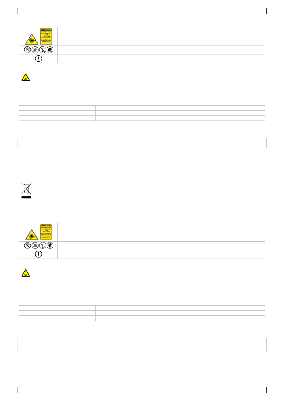 Pp6 – laser, Rpointer, Ins uso | Sic anw, Strucciones de, Pecificaciones, Nführung, Cherheitshinwe, Wendung, Chnische date | Velleman LPP6 User Manual | Page 3 / 4