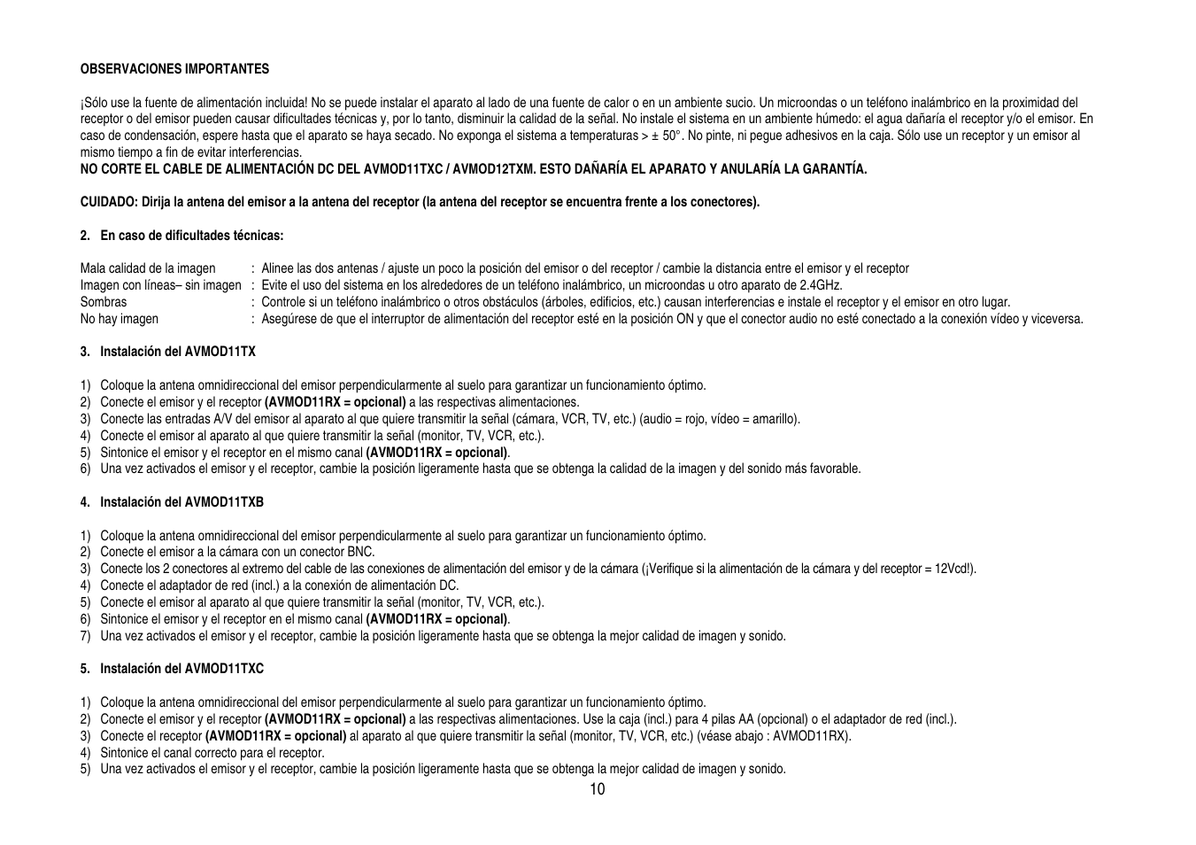 Velleman AVMOD11TXB User Manual | Page 10 / 14