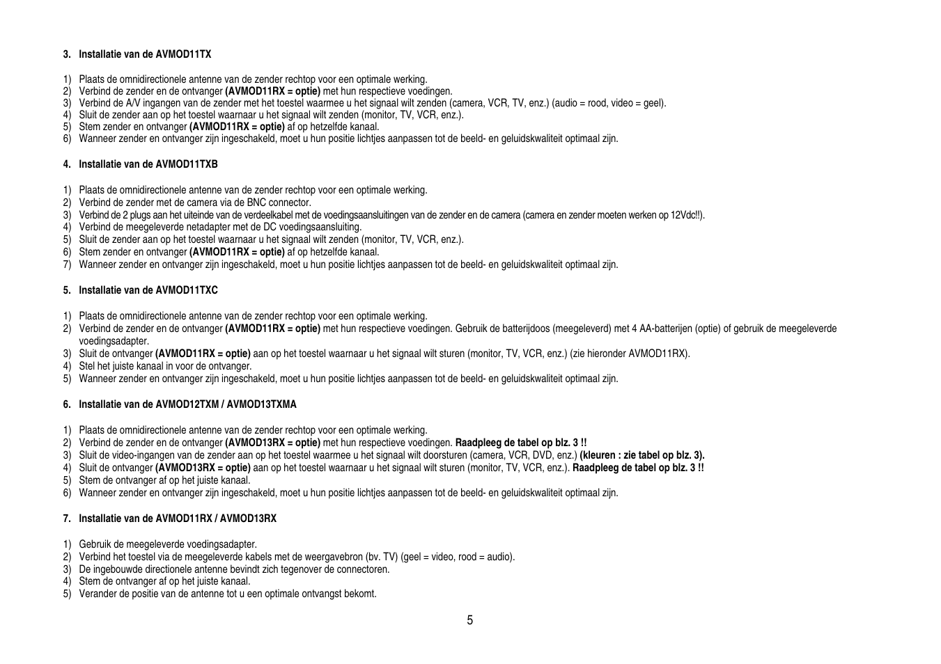 Velleman AVMOD11TXB User Manual | Page 5 / 14