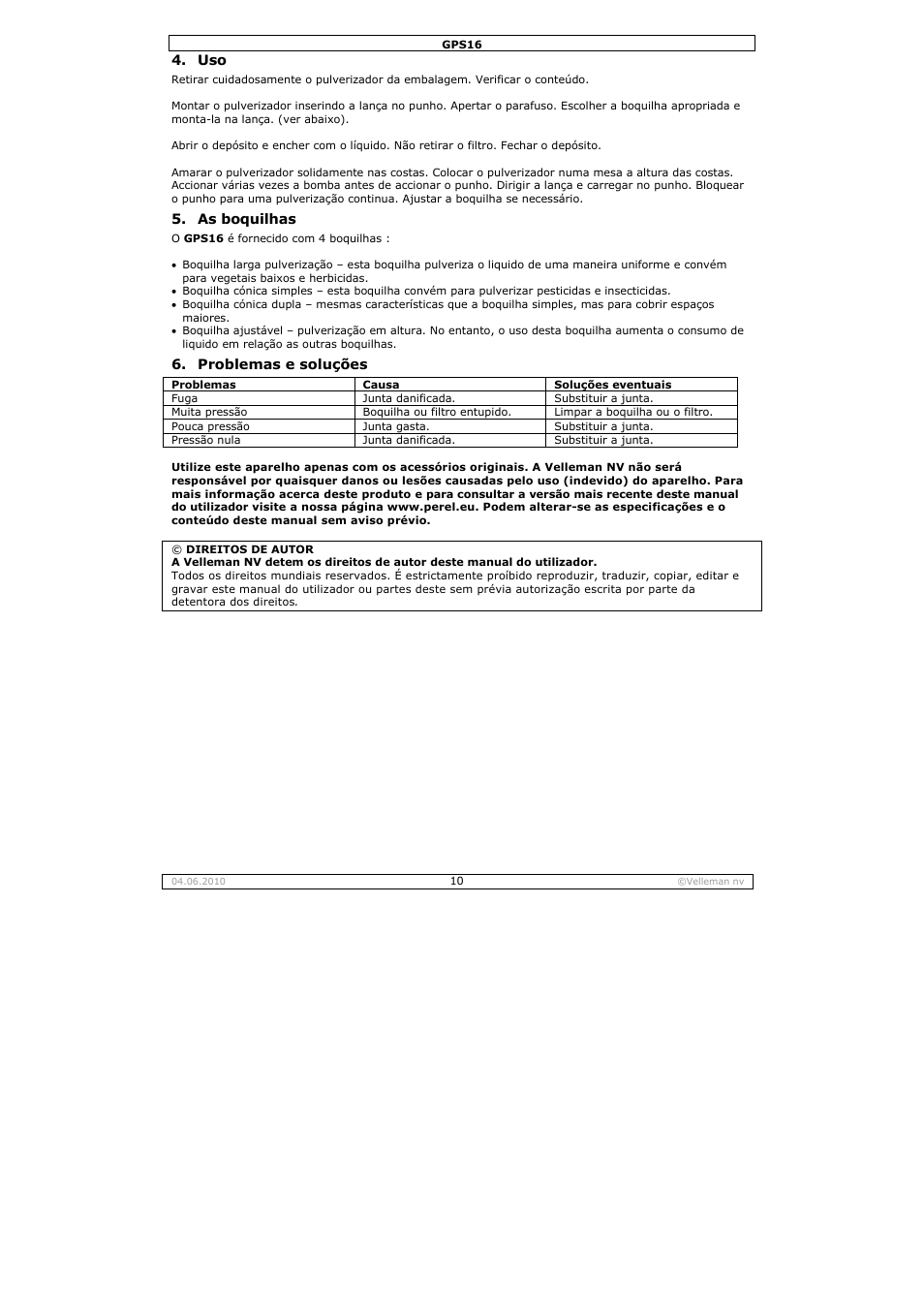 Velleman GPS16 User Manual | Page 10 / 12