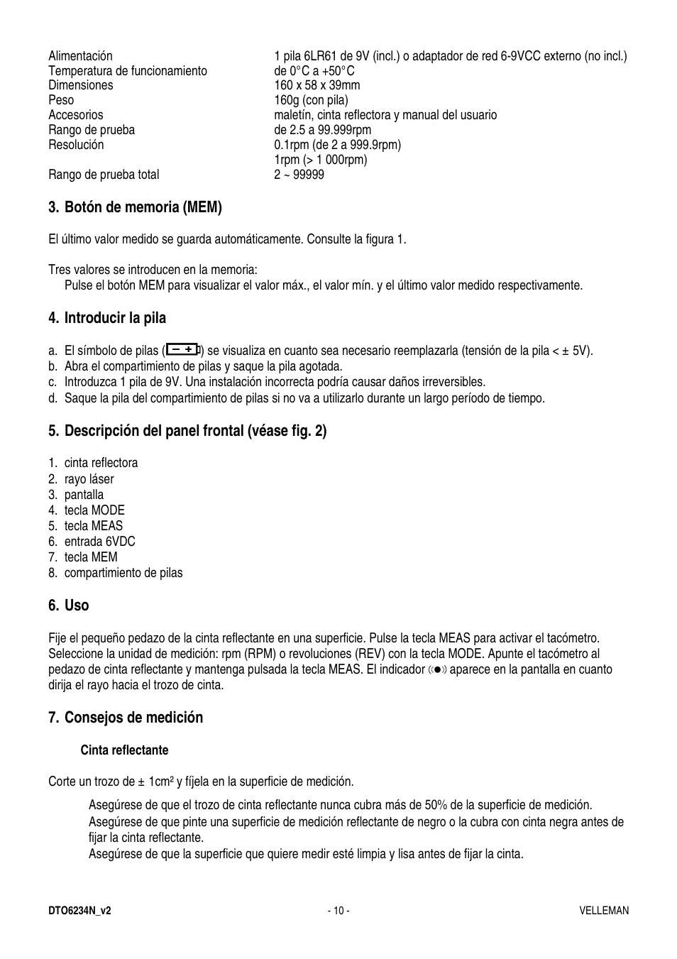 Velleman DTO6234N User Manual | Page 10 / 16