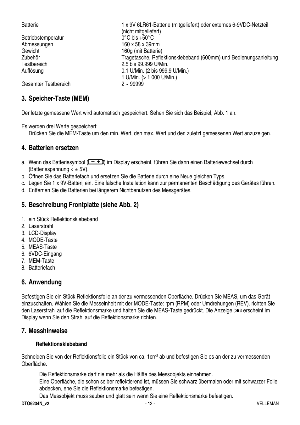 Velleman DTO6234N User Manual | Page 12 / 16